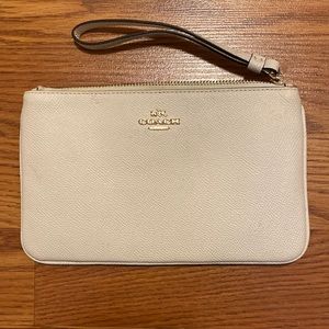 Cream Coach Wristlet